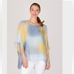 Tempo Paris Sheer Gray Blouse